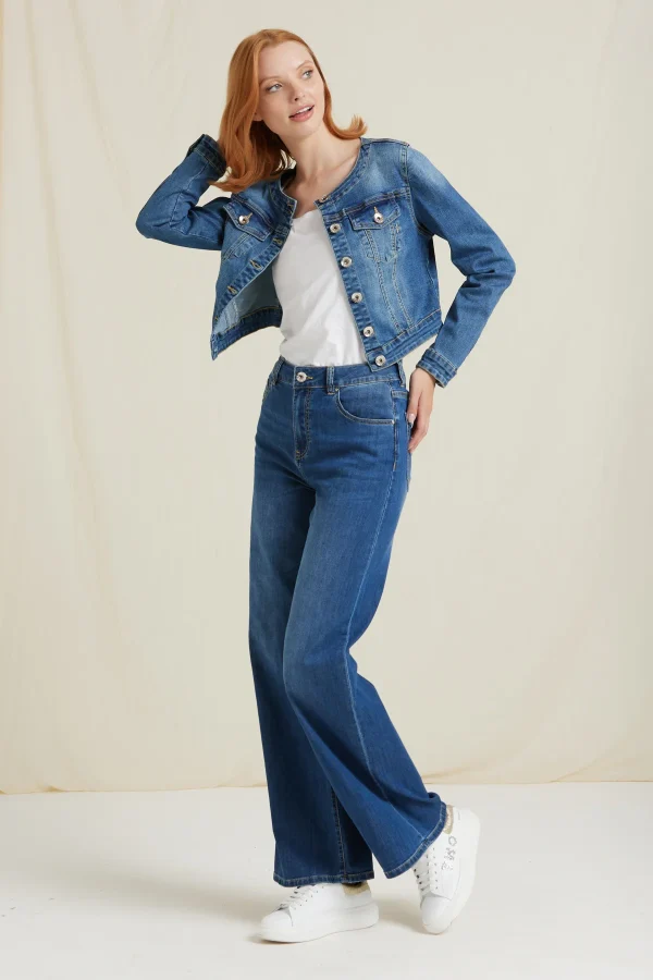 ELISA-DENIM WIDE LEG LAVAGGIO MEDIO 7OZ – DKE8204