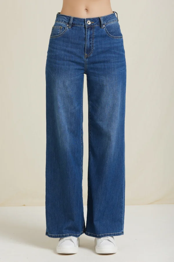 ELISA-DENIM WIDE LEG LAVAGGIO MEDIO 7OZ – DKE8204