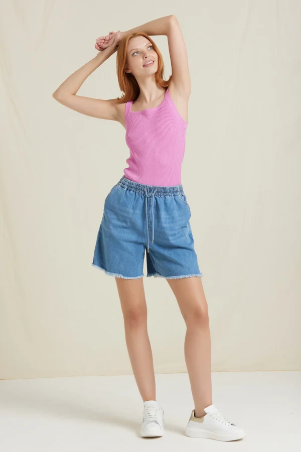 REGI-DENIM SHORT CON ELASTICO IN VITA – DKE8224