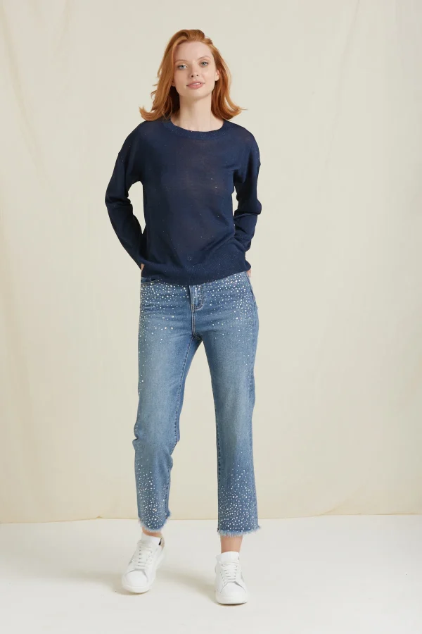 MANDY-DENIM STRAIGHT CON STRASS – DKE8239