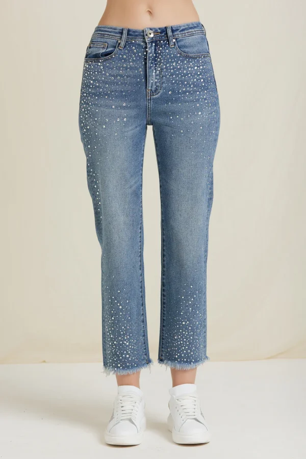 MANDY-DENIM STRAIGHT CON STRASS – DKE8239
