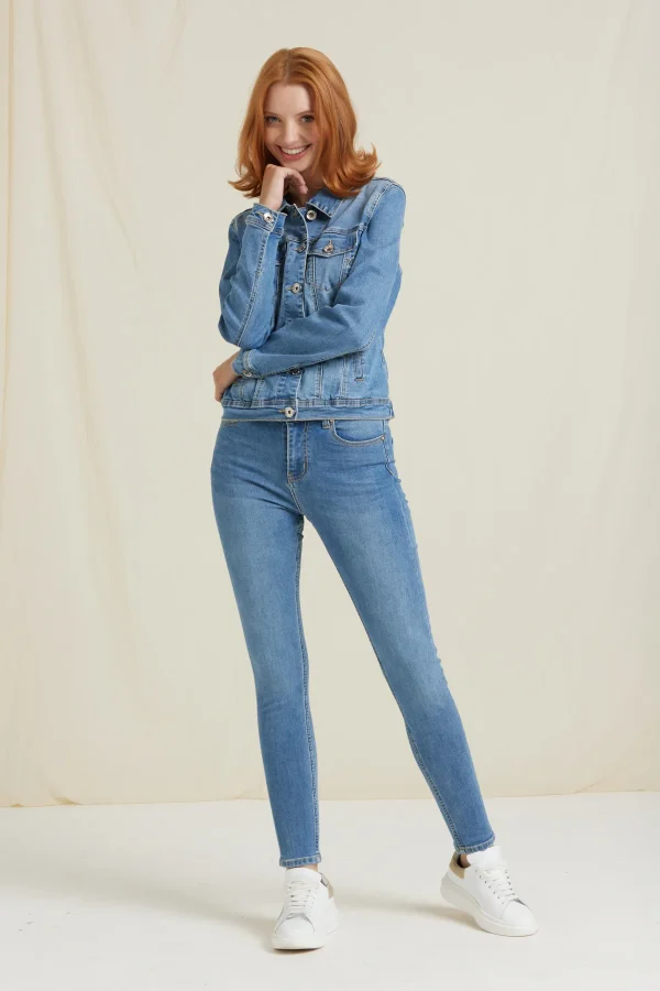 SOFIA-DENIM SLIM LAVAGGIO CHIARO – DKE8318