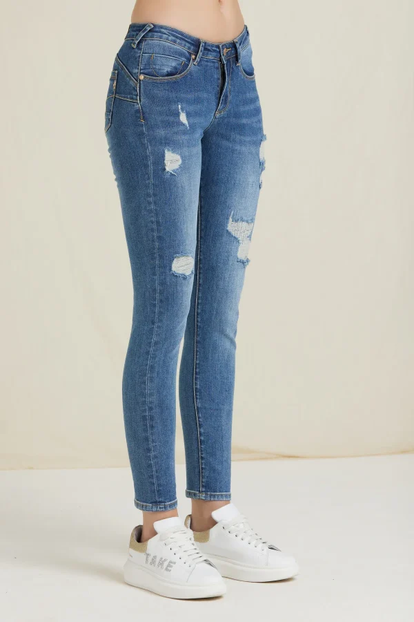 CARLA-DENIM PUSH UP CON ROTTURE – DKE8334