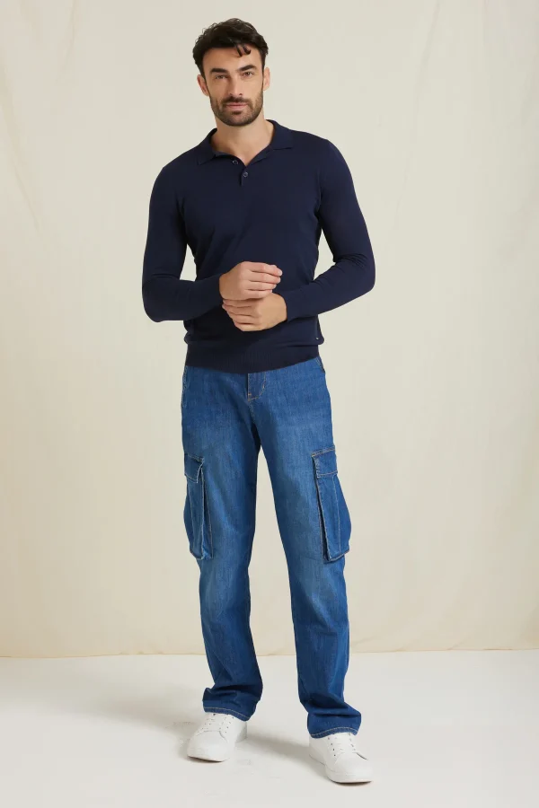 CARGO-DENIM RELAXED CON TASCONI – UKE6945
