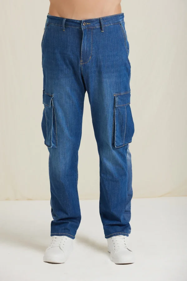 CARGO-DENIM RELAXED CON TASCONI – UKE6945