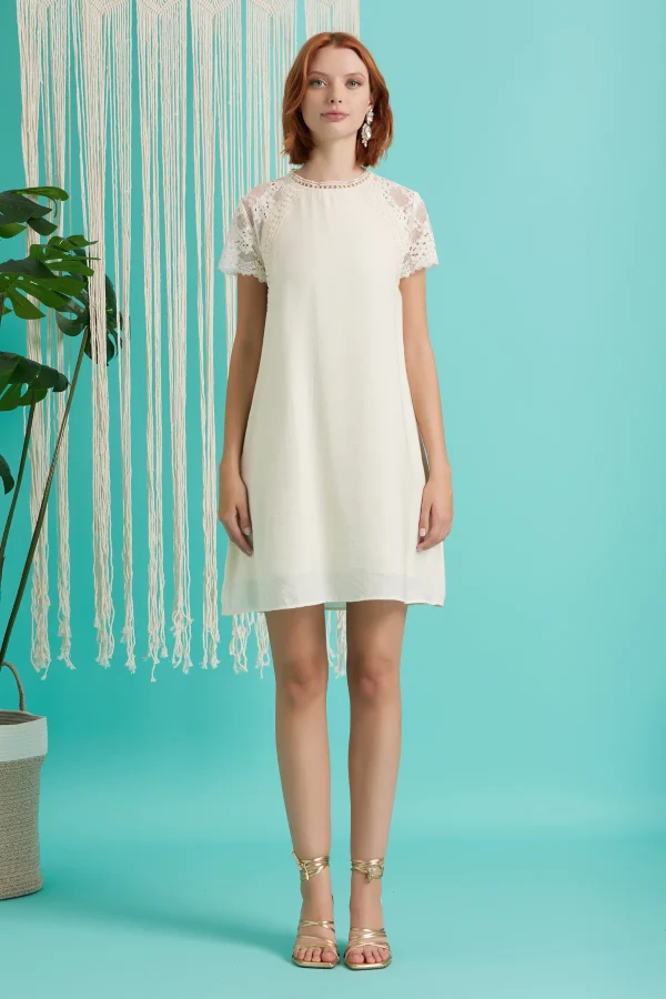 VESTITO CON INSERTI PIZZO – DKE8502