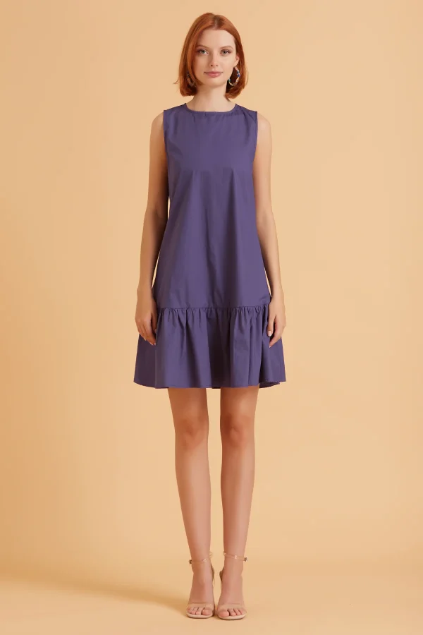 VESTITO CON BALZA IN POPELINE – DKE8513