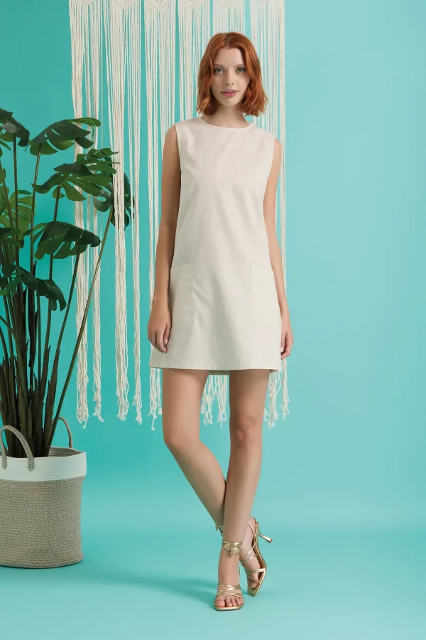 VESTITO IN LINO/COTONE – DKE8517