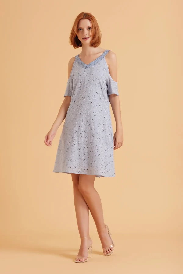 VESTITO CON CUT-OUT IN SANGALLO – DKE8523