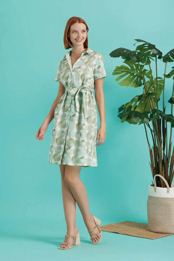 VESTITO MIDI IN COTONE STAMPATO – DKE8623