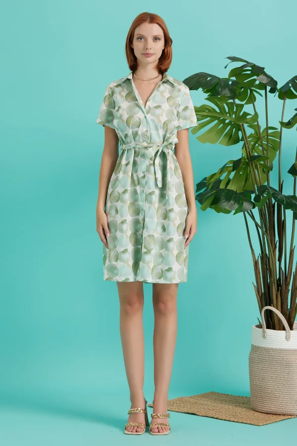 VESTITO MIDI IN COTONE STAMPATO – DKE8623