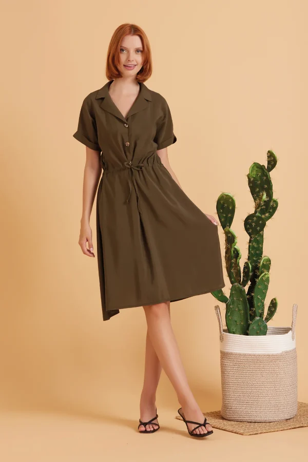 VESTITO A CAMICIA IN CUPRO – DKE8633