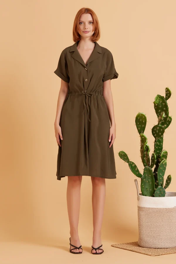 VESTITO A CAMICIA IN CUPRO – DKE8633