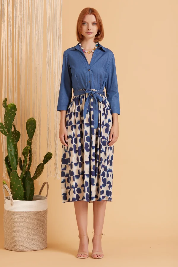 CHEMISIER TENCEL E VISCOSA STAMPATA – DKE8645