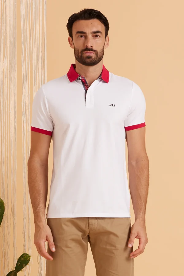 POLO CON INSERTO TESSUTO A QUADRI – UKE7065