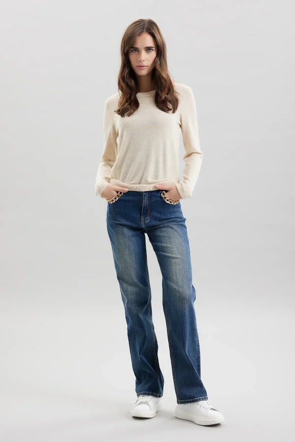 PETRA- DENIM STRAIGHT CON CATENA – DT01611