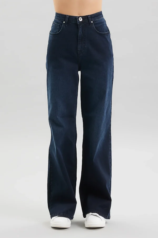 ELISA-DENIM WIDE LEG LAV. BLU BLACK – DT01703