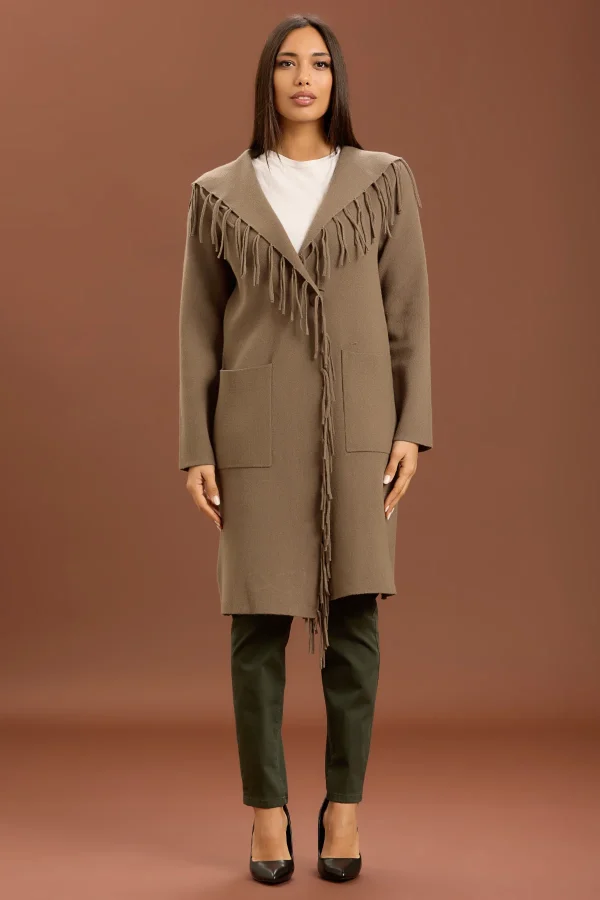 CAPPOTTO A MAGLIA CON FRANGE – DT00180