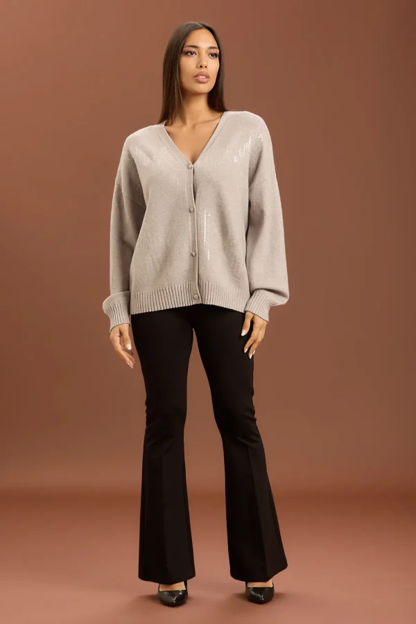 CARDIGAN AMPIO ROMBI E PAILETTES – DT00413