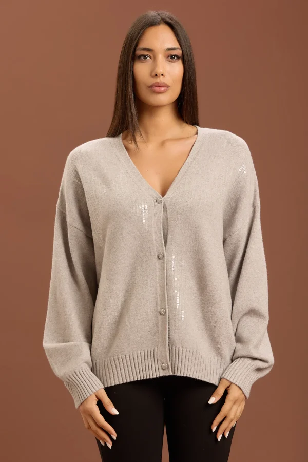 CARDIGAN AMPIO ROMBI E PAILETTES – DT00413