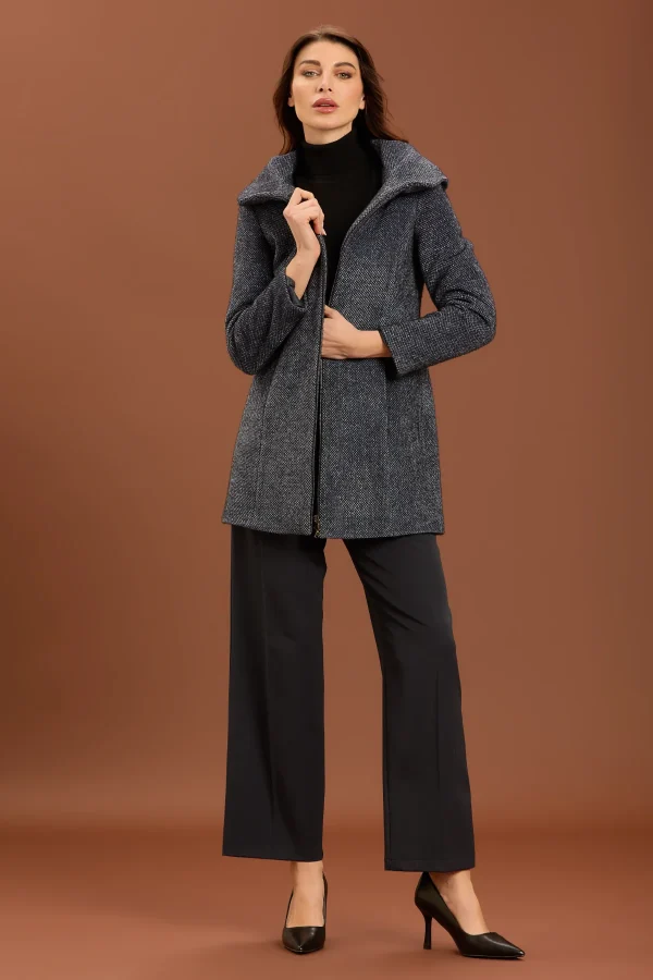 CAPPOTTO MIDI CON ZIP E CAPPUCCIO SME001 – DT01235