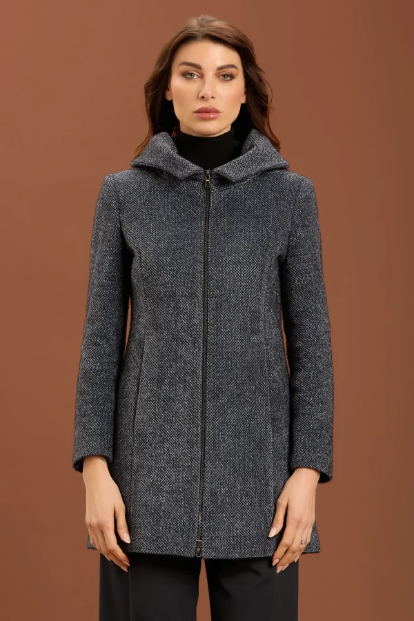 CAPPOTTO MIDI CON ZIP E CAPPUCCIO SME001 – DT01235