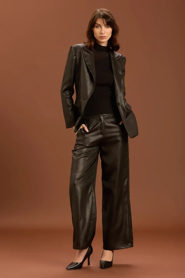 PANTALONE PALAZZO EFFETO PELLE – DT02011