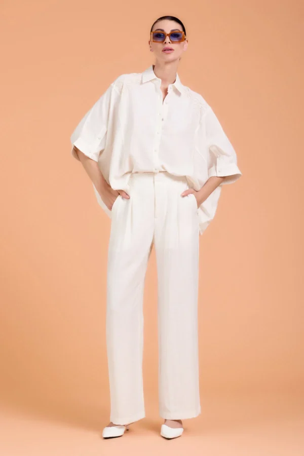 CAMICIA OVER CON RICAMI – DK02802