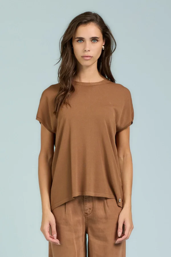 T-SHIRT AMPIA CON RIP MICROPAILLETTES – DK04032