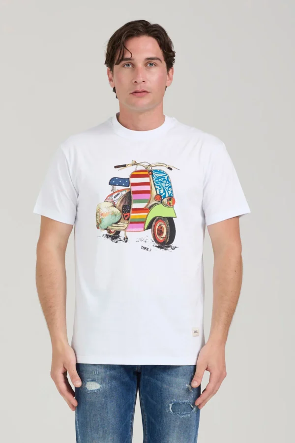 T-SHIRT REGULAR VESPA CON RICAMO – UK00612