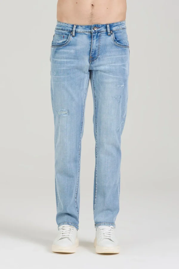 NARDY DENIM LOOSE LAV.CHIARO CON ROTTURE 10,5OZ – UK04004