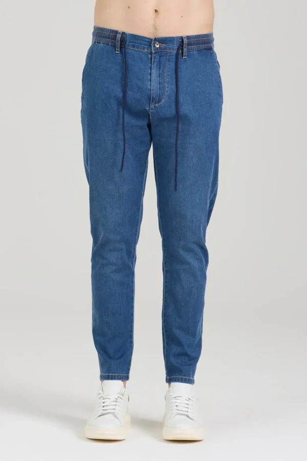 CIRO DENIM CON COULISSE LAV.MEDIO-SCURO 7OZ – UK04011