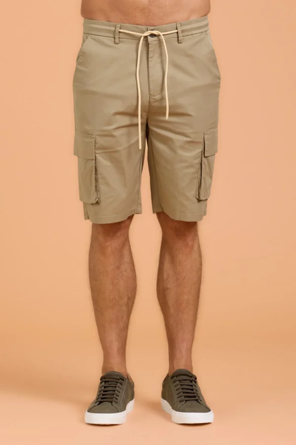 BERMUDA CARGO NYLON COTONE CON ELASTICO IN VITA – UK04022