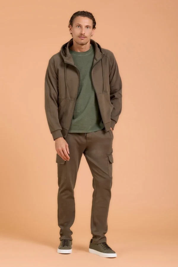 FELPA CON CAPPUCCIO E ZIP IN MODAL – UK04647