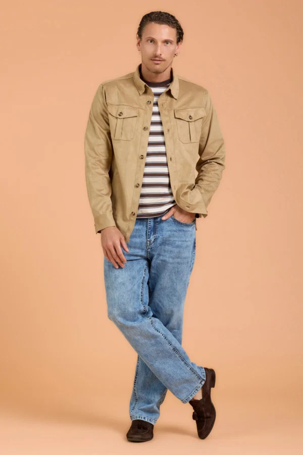 CAMICIA SUEDE CON IMPUNTURA – UK05213