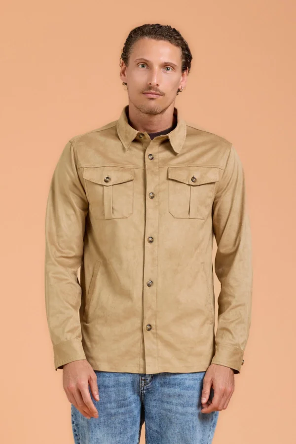 CAMICIA SUEDE CON IMPUNTURA – UK05213