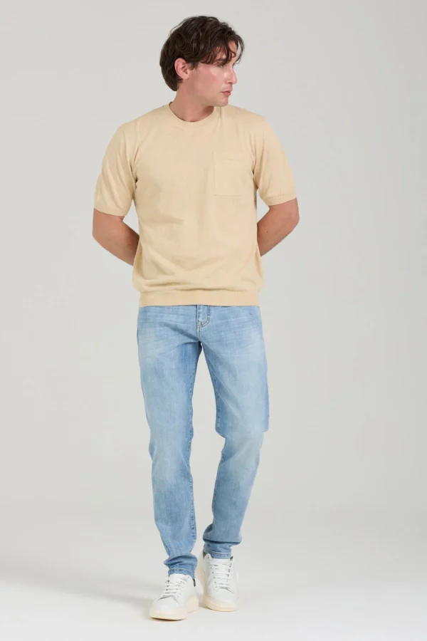 T-SHIRT IN MAGLIA CON FONDO COSTINA – UK05225