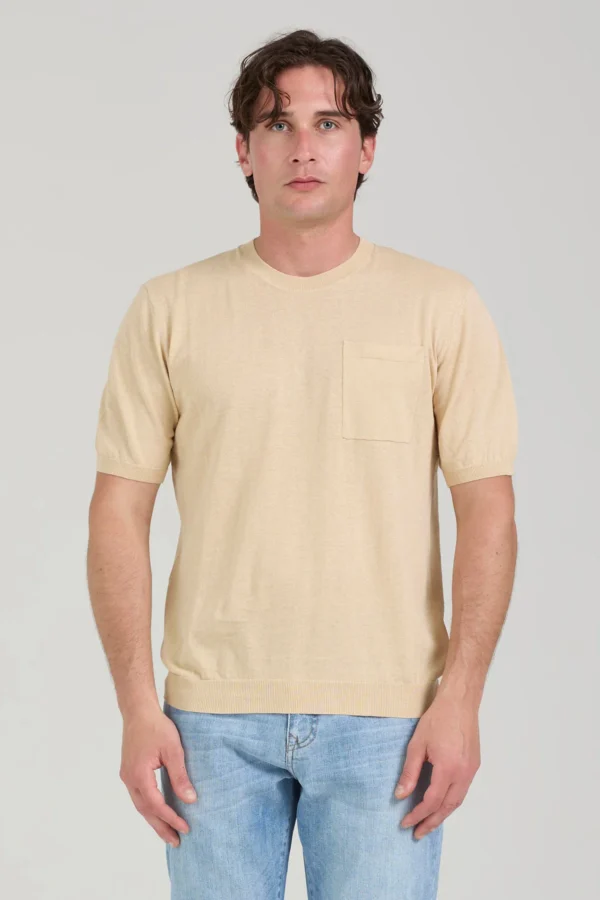 T-SHIRT IN MAGLIA CON FONDO COSTINA – UK05225