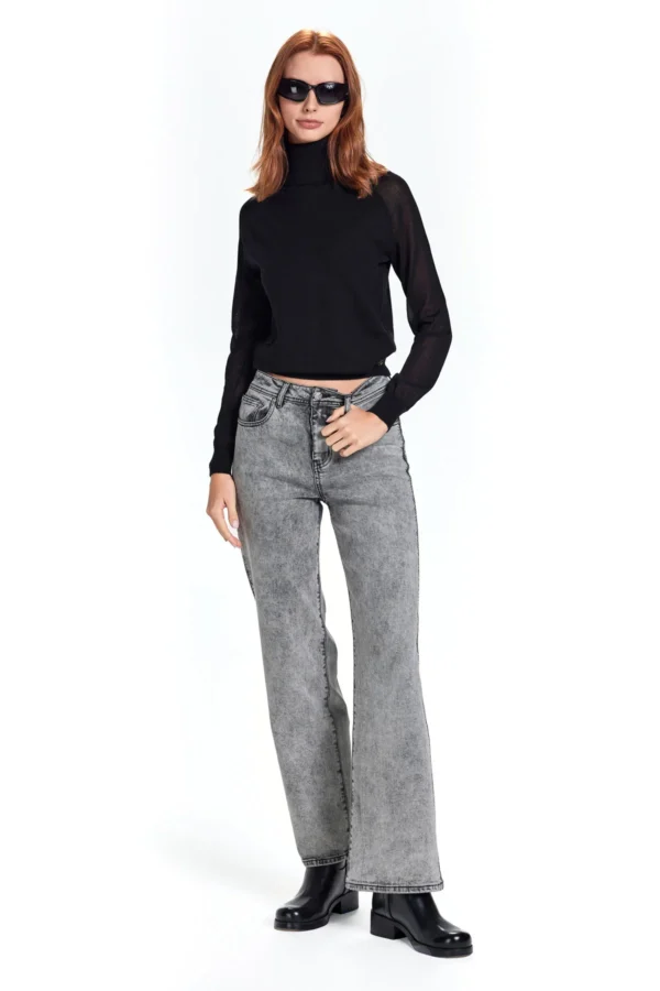 ELISA DENIM WIDE LEG CON APPL. FIANCO LAV.GREY – DT03705