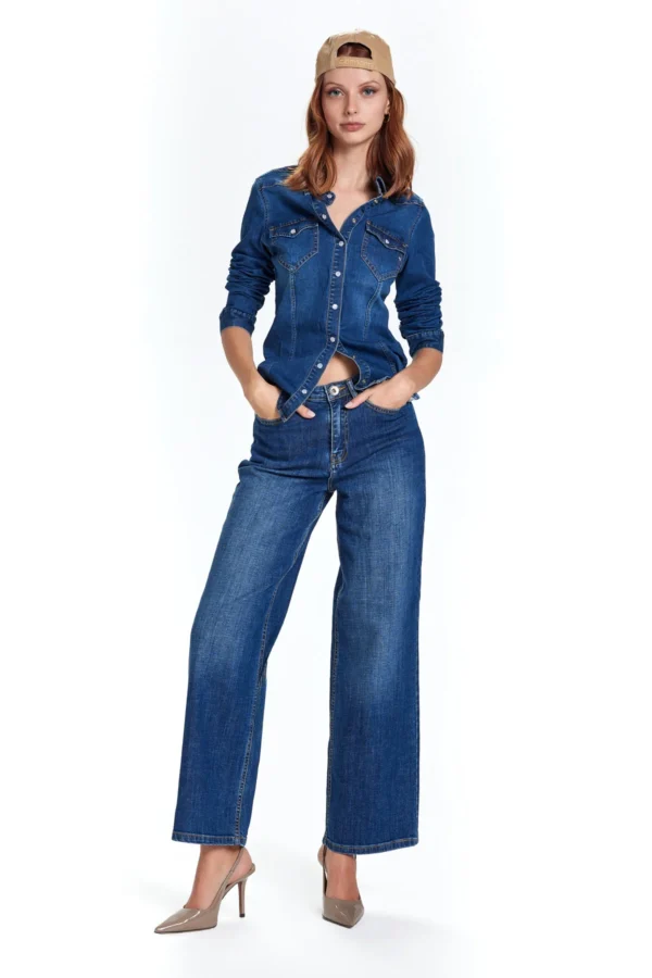 ELISA DENIM WIDE LEG LAV.MEDIO/SCURO – DT04100