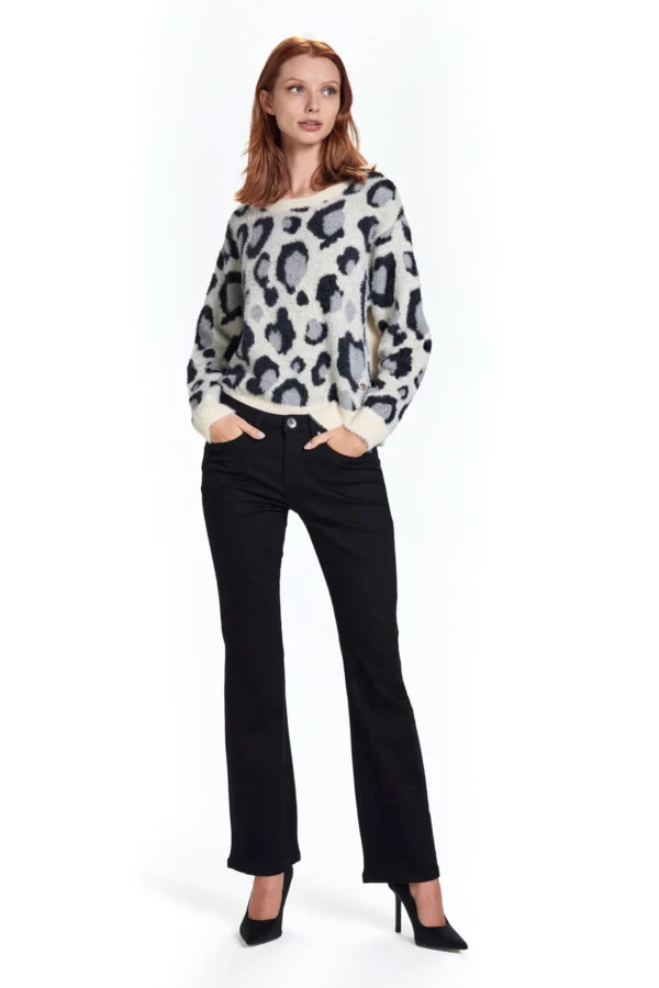 LAYRA DENIM FLARE TESSUTO BLACK BLACK – DT04105